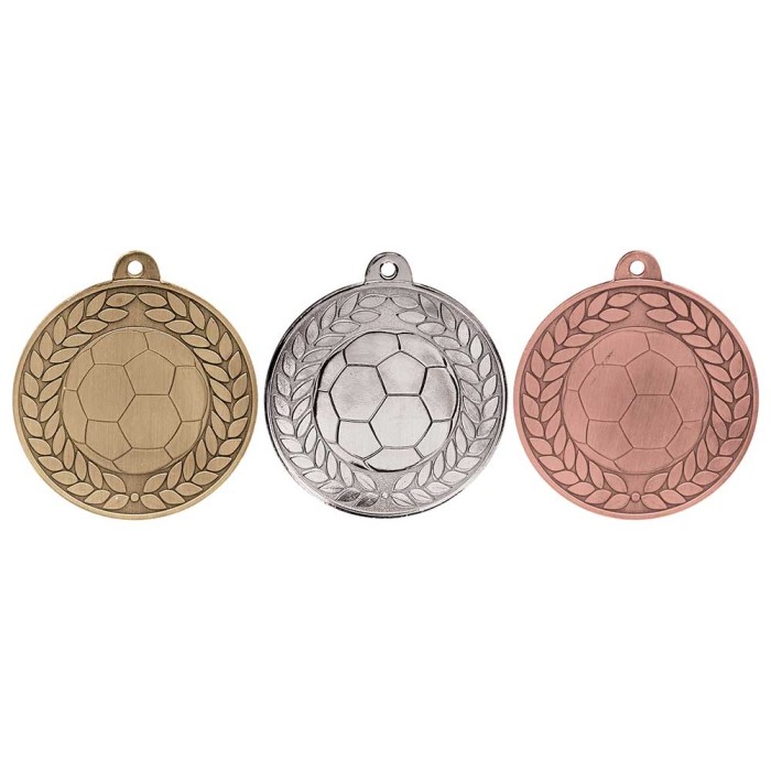 50MM AVIATOR FOOTBALL BALL MEDAL - GOLD, SILVER & BRONZE